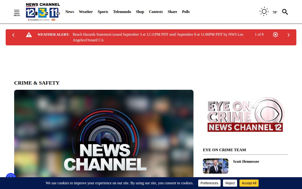 KEYT Crime and Safety local news section
